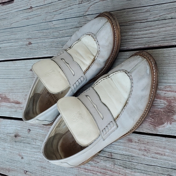 Brunello Cucinelli Vintage Y2K Loafer Women Leather Flats shoes sz 38.5/8.5 - Picture 2 of 13